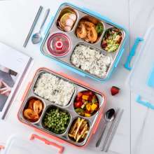 304 stainless steel lunch box student office worker insulation 1 person portable partitioned lunch box set canteen high school. Lunch box. Tableware. canteen tableware
