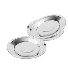 Factory direct stainless steel round dish. Flat bottom plate. Thickened fruit dish with magnetic. Household flower dish wholesale. Plate