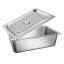 Manufacturers 304 stainless steel serving pots. Rectangular fractional pots. Stainless steel pots with lids for restaurant meals and meals insulation. Pots. Restaurant dishes pots