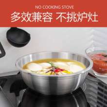 Direct selling 304 stainless steel pot sanding Korean soup pot. Small pot. Rice bowl Thicken and deepen fruit pot Salad pot gift. Pot. Pot.