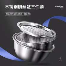 Direct sales Douyin the same European style extra-thick stainless steel basin, stainless steel rice basin, rice washing pot, vegetable washing pot, rice washing artifact, basin, vegetable basin