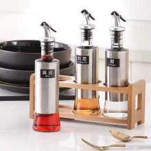 Stainless steel oil can. Kitchen sealing material leak-proof soy sauce vinegar bottle. Combination seasoning bottle. 350ml oil can glass oil bottle