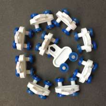 Blue four-wheel curtain track accessories pulley accessories roller old-fashioned curved rail hook roller skating track walking wheel curtain wheel