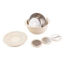 Household kitchen sink double-layer drain basket. Vegetable basket. Vegetable washing basket, coffee table, living room fruit tray, fruit dish washing artifact. Drain basket