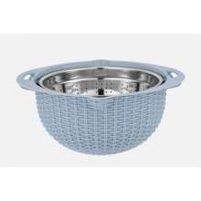 Household kitchen sink double-layer drain basket. Vegetable basket. Vegetable washing basket, coffee table, living room fruit tray, fruit dish washing artifact. Drain basket