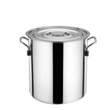 Commercial stainless steel bucket with lid. Stainless steel soup bucket thickened and deepened, large soup pot, large capacity water storage bucket, round bucket, oil bucket, restaurant bucket, stainl