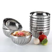 Direct selling stainless steel bowl, children's bowl, bowl, double-layer insulation, anti-scald bowl, drop-proof adult household rice bowl, kindergarten soup bowl canteen