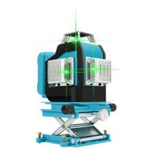 Green light 12-line laser level. Level. Site measurement. Fully automatic leveling 3D wall sticking instrument Infrared high-precision line casting instrument