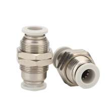 Pneumatic quick connector HPM partition through high temperature and high pressure threaded through quick plug trachea connector. Pneumatic accessories. Pneumatic components. Pneumatic connector
