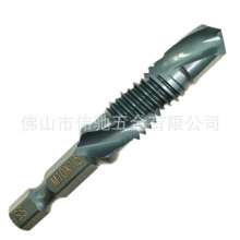 Hardened high-speed steel multifunctional composite taps with hexagonal shank, three-in-one drilling, tapping and chamfering one tap. Tap