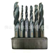 Hardened high-speed steel multifunctional composite taps with hexagonal shank, three-in-one drilling, tapping and chamfering one tap. Tap