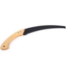 Manufacturer source wooden handle with shell curved saw 65# manganese steel electroplating waist saw 350mm fruit tree pruning logging garden saw