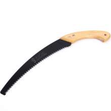 Manufacturer source wooden handle with shell curved saw 65# manganese steel electroplating waist saw 350mm fruit tree pruning logging garden saw