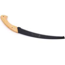 Manufacturer source wooden handle with shell curved saw 65# manganese steel electroplating waist saw 350mm fruit tree pruning logging garden saw