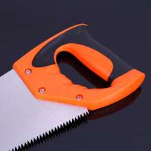 Manufacturer's source of three-sided serrated hand saw Thicken garden outdoor straight saw Two-color plastic coated handle woodworking saw