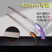 Manufacturers source curved handle garden saw TPR soft plastic 65# manganese steel curved saw 350mm fruit tree pruning hand saw