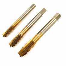 Manufacturers low-priced promotion of M2 high-speed steel HSS titanium-plated tip tap drilling tools. Drill bits . Straight groove screw point tap M2.5 for coating machine