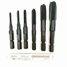 Pneumatic hexagonal shank tap. Wire attack. HSS hardened wind batch hexagonal shank straight groove tap M4 M5 M6 M8 taper wire