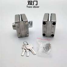 304 double door-130A square glass door lock with twisted glass door lock office door central lock free hole stainless steel single and double door tempered glass sliding door lock pin