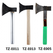 TEZEN Ironman Carpenter's Axe Wooden Handle Steel Pipe Handle Coated Reinforced Steel Axe Axe Axe TPR Handle Axe Outdoor Multifunctional Stainless Steel Axe Small Axe Fire Axe Tree Chopping Axe Bone C