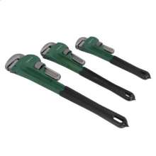 Manufacturer American heavy duty pipe wrench with plastic dipped handle