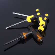 Self-produced and self-sold, processed and customized 4-6 inch T-shaped telescopic screwdriver with magnetic metric system, multi-functional disassembly screwdriver