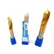 NC extended 90 degree fixed point drill. HSSCO straight shank titanium-coated cobalt centering drill. Stainless steel coated chamfering cutter bit