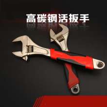 Manufacturers nickel-plated sleeve adjustable wrench 6 inch 8 inch 10 inch 12 inch red and black two-color rubber handle nickel iron live mouth