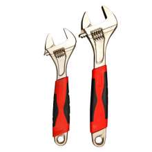 Manufacturers nickel-plated sleeve adjustable wrench 6 inch 8 inch 10 inch 12 inch red and black two-color rubber handle nickel iron live mouth