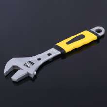 Manufacturer's rubber handle polished adjustable wrench pipe dual-use adjustable wrench Multifunctional durable manual adjustment