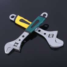 Manufacturer's rubber handle polished adjustable wrench pipe dual-use adjustable wrench Multifunctional durable manual adjustment