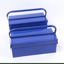 New thickened iron double-layer toolbox Multifunctional portable folding electrician repair toolbox