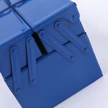 Self-produced and self-sold, processed and customized thickened iron blue double-layer tool box, home decoration, auto repair tool box