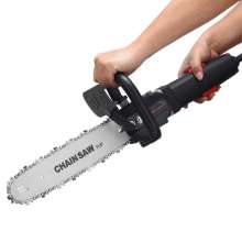 The angle grinder is converted to a chain saw. Portable chainsaw. Household logging saw electric chain saw small multifunctional angle grinder