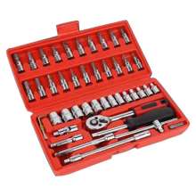 Factory small box 46-piece set combination set manual hardware tool set mechanical repair socket wrench auto maintenance