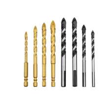 Triangular twist drill bit ceramic tile glass ceramic black triangle drill drilling multi-function drill bit 6mm set manufacturer