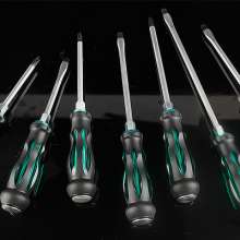 Jiutong transparent handle screwdriver, through-the-heart slotted Phillips screwdriver screwdriver can be knocked against oil manufacturers