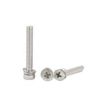 201 304 stainless steel cross hexagonal three-combination screw External hexagonal combination screw. Custom screws