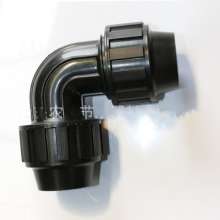 Black PE external elbow joint. Production and sales of PE pipe fittings water-saving irrigation quick-connect pipe fittings elbow joint