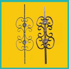Wrought iron guardrail fence flower rod accessories door and window balcony stair handrail flower rod 75 high size can be customized