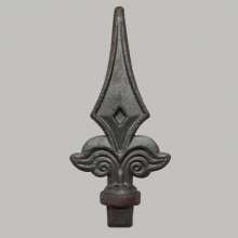 Iron flower fittings fence pointed forged spear point wrought iron spear head non-cast iron spear point wrought iron spear head