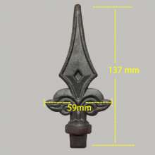 Iron flower fittings fence pointed forged spear point wrought iron spear head non-cast iron spear point wrought iron spear head