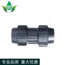 黑色PE外接同径直接  生产销售PE水管节水灌溉快接  管件等径直接接头