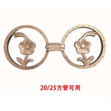 Wrought iron accessories circle flower double ring on both sides welded 20/25/30 square hole fence gate home factory direct sales