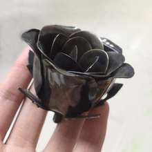 Iron art accessories stamping rose flower leaf four-layer/three-layer/two-layer petal screw tightening handicraft decoration
