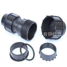 Black PE external reducer. Production and sales of PE water pipe fittings water-saving irrigation quick connect pipe fittings reducer direct