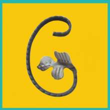 Wrought iron fittings flat iron curved flower C-shaped coil flower C chain link fence fence gate balcony decoration accessories size customization