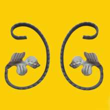Wrought iron fittings flat iron curved flower C-shaped coil flower C chain link fence fence gate balcony decoration accessories size customization