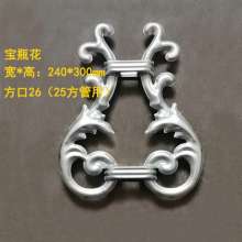 Imitation aluminum iron gate guardrail accessories Aquarius double-sided iron flower wear pipe flower 20/25/30 square factory direct sales