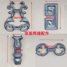 Imitation aluminum iron gate guardrail accessories Aquarius double-sided iron flower wear pipe flower 20/25/30 square factory direct sales